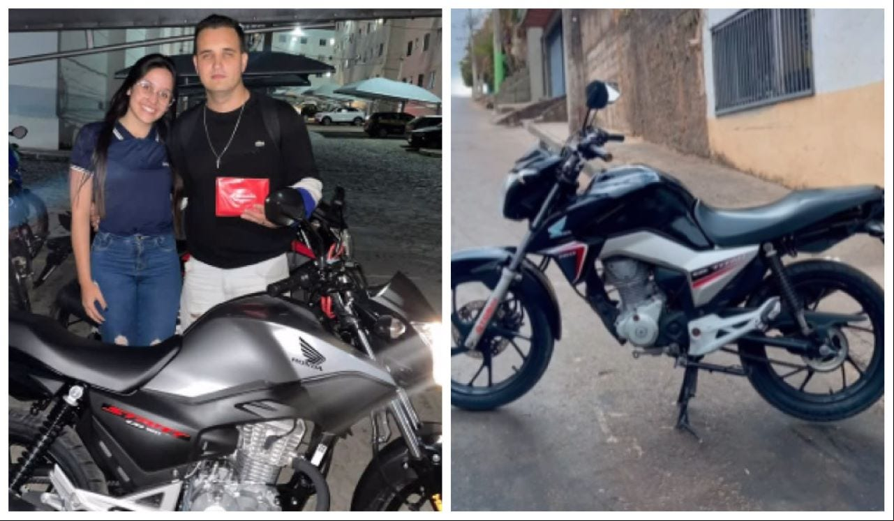 Davi Lacerda, sua esposa e as duas motos furtadas em menos de dois meses: Cabo do Exército relatou sua tristeza com a situação